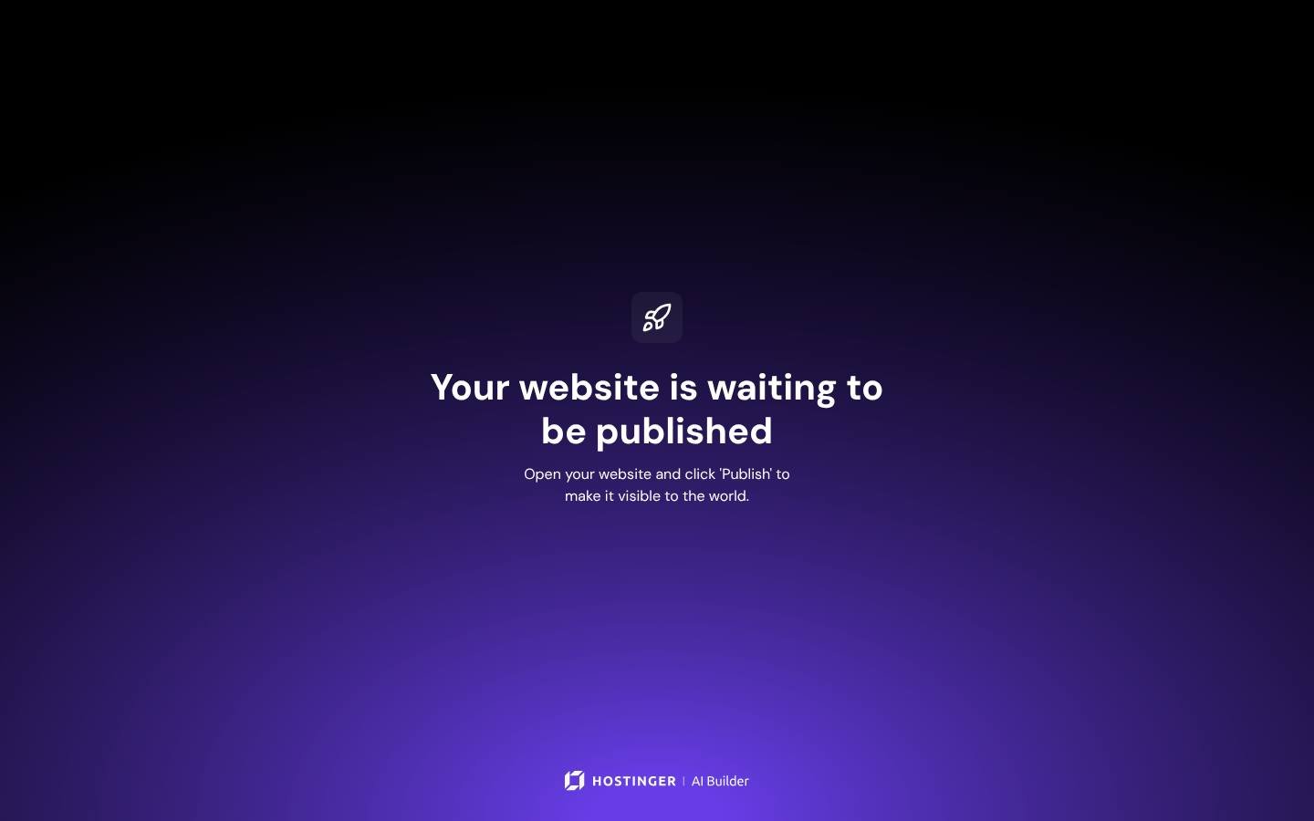 Hostinger default page: your website is waiting to be published