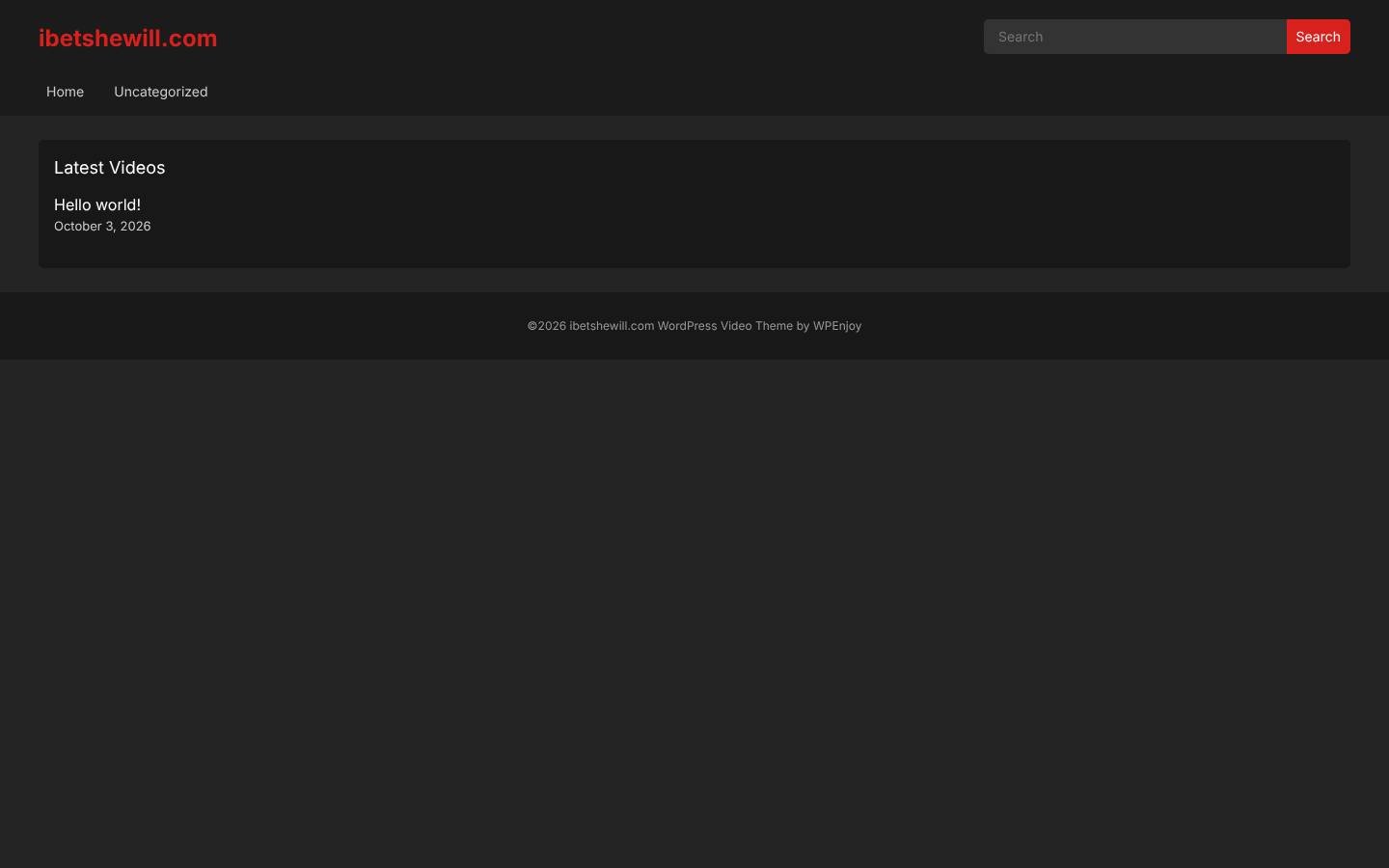 ibetshewill.com WordPress default theme showing a Hello world post