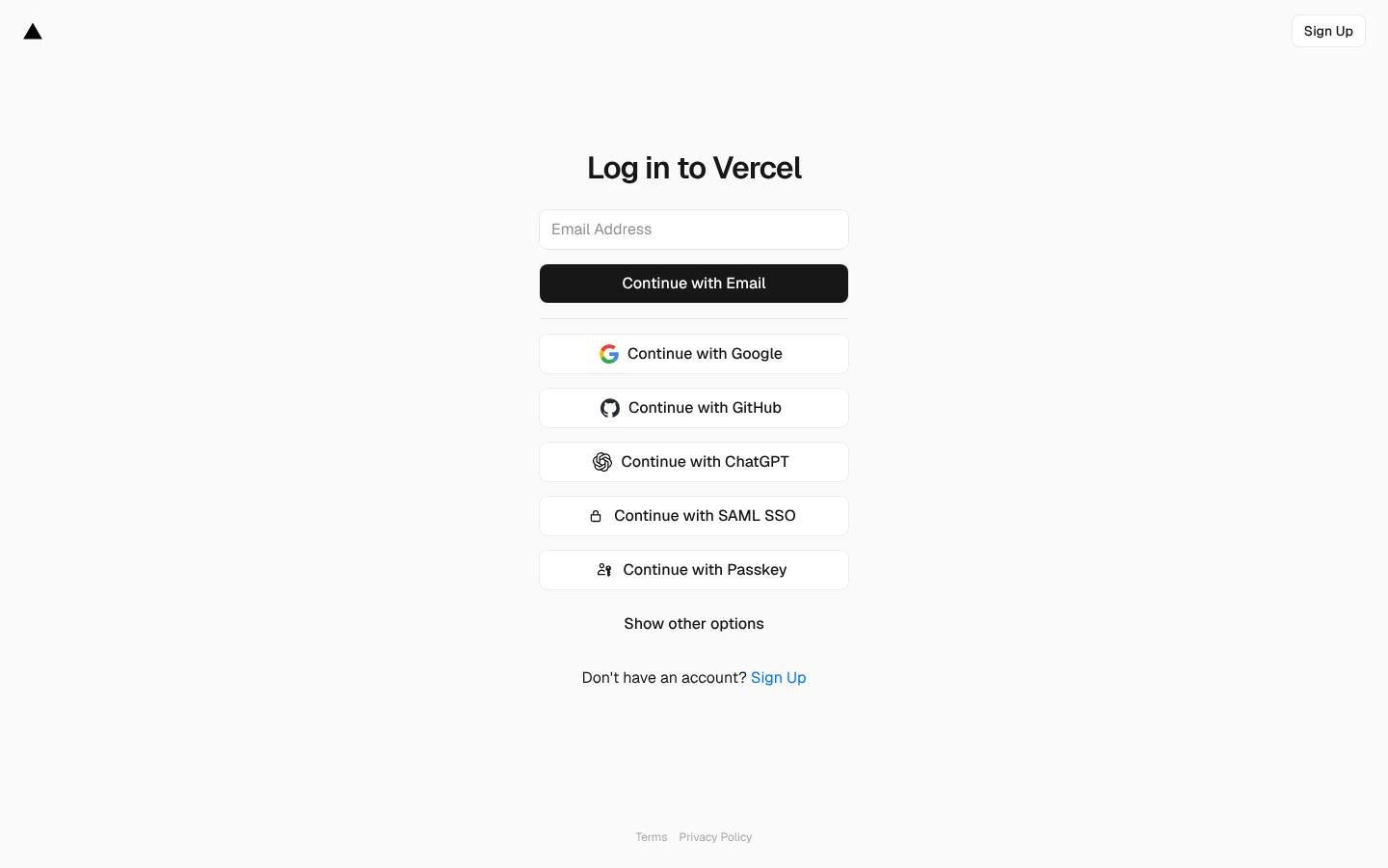Vercel login wall in front of the project controls app